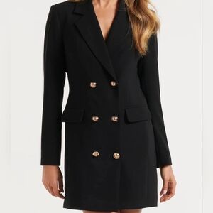Black Double Breasted Blazer Dress
